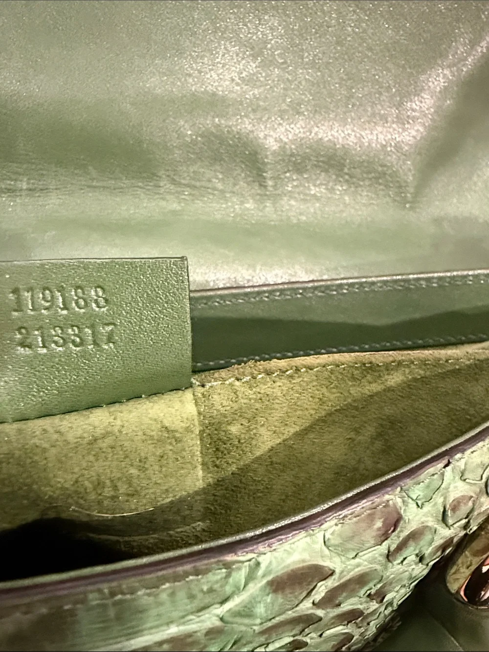 Tom Ford for Gucci 2004 Green Python Horsebit Chain Clutch Shoulder Bag Rare